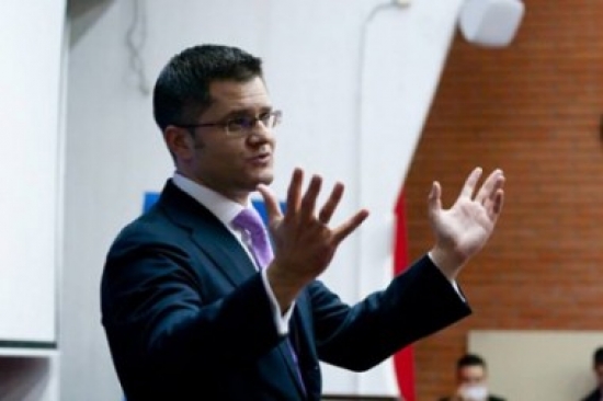 Vuk Jeremic at the Faculty of Law in Novi Sad