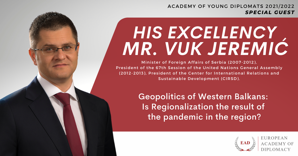 Vuk Jeremić lectures at the Academy of Young Diplomats